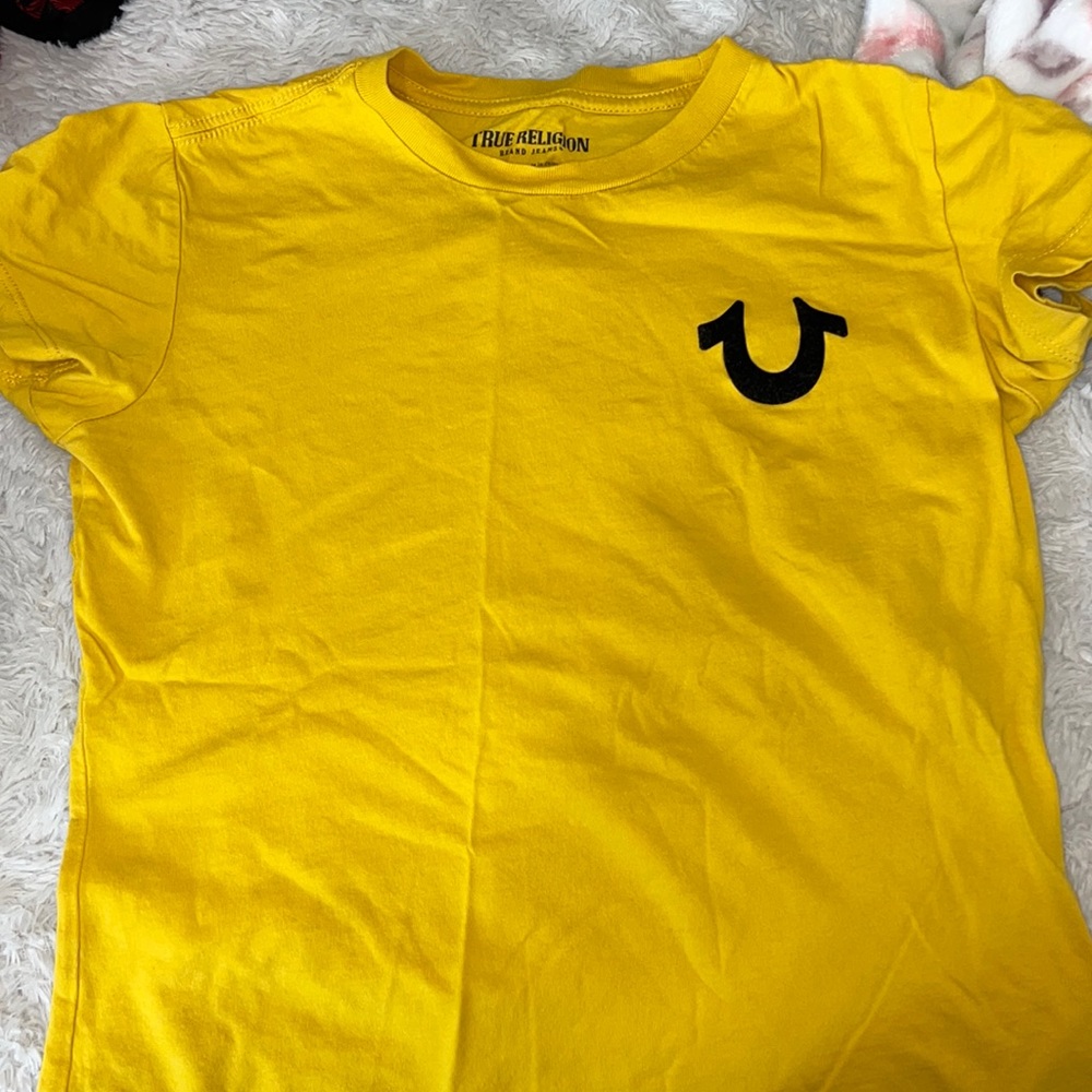 cute Yellow true religion shirt